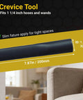 Crevice tool from Universal Vacuum Attachments Kit For 1.25 Inch And 1.875 Inch Hoses Shop Vac Accessories measuring 7.87in