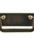 Antique Bronze Bail Drawer Pulls 2.5 Inches Center Spacing 64 Mm Vintage Drop Swing Cabinet Knob Hardware Zinc Alloy Front View