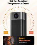Portable 1500W Indoor Space Heater With Remote, 15.5 Inch Tall Tower Heater with digital thermostat display