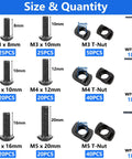 M3 M4 M5 T Slot Nut Screws Kit 260 Pcs Heavy Duty T Nuts And Bolts Set sizes shown with hex wrenches for 2020 aluminum profiles