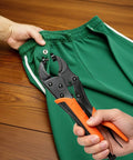 Heavy Duty Snap Fastener Pliers Set With 100 Pieces Of Metal Button Kit In Four Colors For Quick Reliable Sewing And Repair Projects For DIYers And Hobbyists Built From Stainless Steel And Brass For Lasting Durability used on green pants