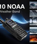 UV-17R Plus Ham Radio Multi Band Walkie Talkie 7W Long Range VHF UHF with NOAA weather channels and natural disasters graphics