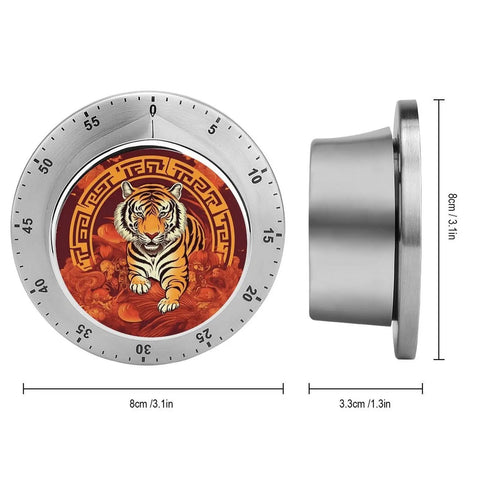 Stainless Steel Kitchen Timer With Magnetic Base, Countdown Timer For Gym, Office, Cooking, Baking And Jogging, durable tiger design