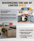 Woman using Corner Cabinet Hinges With 180 Degree And 135 Degree Soft Close Pie Cut Solution Full Overlay Bifold Hardware Kit.