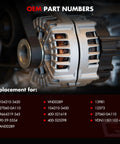 Side view of Direct Fit Alternator For Lexus RX330 Highlander Solara And Camry 3.3L V6 2004-2008, OEM Replacement details
