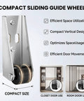 Top Shelf Vertical Track Roller Wheels For Heavy Sliding Doors And Cabinets Plus Silky Smooth Rubber Casters With No Hassle Anti Sag Design For Effortless Drawer Glide And Gate Swings Two Pack, compact sliding guide wheel, steel material, suitable for closet doors.