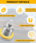 Product details of 4 Pack Lower Unit Oil Drain Plugs For Outboard Gear Case With Three Eighths Inch By Sixteen Threads Magnetic And Non Magnetic Screws Gaskets Included Replaces 79953Q04 And 8M0058389 Durable Stainless Steel