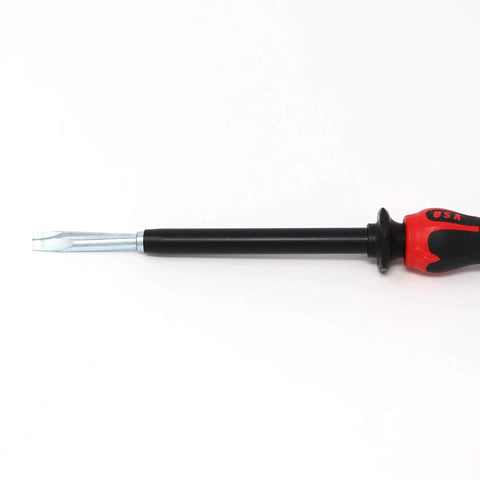 Insulated Flathead Screw Holding Screwdriver For No 8 To No 24 Wood And Sheet Metal Screws And Bolts 10 Inch With Split Steel Blade