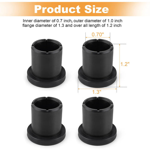 Badass 4 Piece Flanged Sleeve Control Arm Bushings Suspension Isolators Zero Slack Build Compatible With John Deere Gator Xuv 625i 825i 855d Exact Oem Swap M158746 product size details