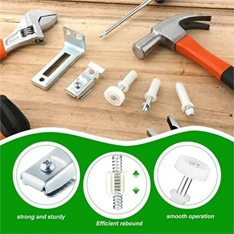 Upgrade Your Space With Premium 4 Sets Of Bi-Fold Door Hardware Repair Kit Featuring Smooth Swivel And Guide Wheels, includes various hardware components.