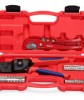 One Hand PEX Cinch Tool Kit With Cutter And Go No Go Gauge Includes Twenty Half Inch Clamps And Ten Three Quarter Inch Clamps In A Molded Case Meets ASTM F2098 All In One Crimping Set For Home Plumbing