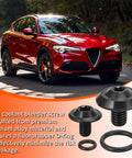 Upgraded Titanium Coolant Bleeder Screw Kit With O Ring In Black Finish For Alfa Romeo Giulia Stelvio 2.0T 2.2 JTDm And 2.9L Engine