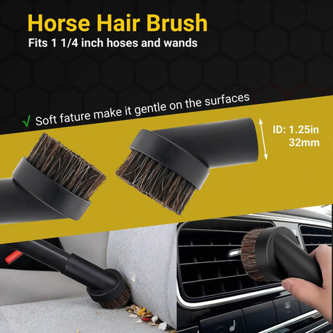 Vacuum Attachments Cleaning Kit With Brush Nozzle Crevice Tool For One Quarter Inch And One Three Eighths Inch Standard Hose Six Piece Set Fits Most Vacuums