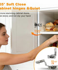 Heavy Duty 10 Pack Soft Close Cabinet Hinges 1 1/4 Inch Overlay Concealed Door Hardware For Kitchen Cabinets in use