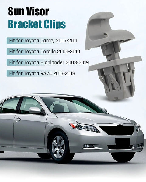 Sun Visor Holder Clip Bracket For Toyota Corolla 2009 To 2019, Camry 2007 To 2011, RAV4 2013 To 2018, Highlander 2008 To 2019