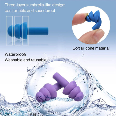 Assorted Color Silicone Ear Plugs Set 24 Pairs Soft Waterproof Reusable Noise Reduction For Sleeping Snoring Swimming Travel And Concerts For Adults And Kids