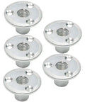 Pack Of Five M12 Brad Hole Tee Nuts Heavy Duty Industrial Grade Carbon Steel Furniture Hardware, featuring threaded metal design for woodworking.