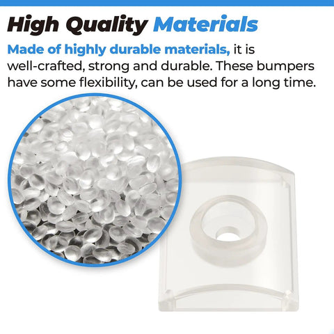 Clear Wall Jamb Bumpers For Sliding Glass Shower Doors And Tub Enclosures showing durable clear plastic material and flexible design.