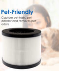 Replacement Filter Set for MA18 Air Purifier 3 Stage Pre Filter and Activated Carbon Main Filter Two Pack shown with pet-friendly feature
