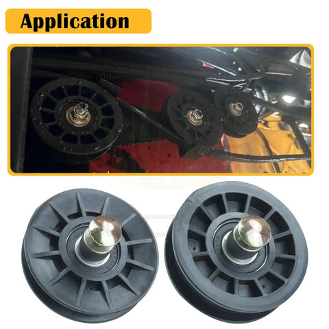Application of Two Pack Pulley Set With Flat Idler Pulleys 532194326 And 532194327 For Husqvarna Craftsman Lawn Mowers
