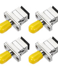 Fiber Optic ST To SC Single Mode Simplex Adapter Set, Pro Grade Optical Cable Couplers For Network And Internet Installations, 4 Pack