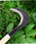 Long Handle Hand Scythe For Weeding And Cultivation Heavy Duty Manganese Steel Garden Tool with wooden grip cutting green plants