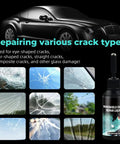 All Purpose Windshield Crack Repair Kit With 5 Minute Quick Glass Liquid for all crack types, 0.68 fl oz bottle next to vehicle