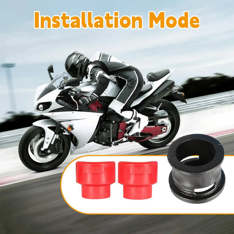 All In One Fork Seal Driver Tool Kit For Motorcycle And Bike 35mm To 50mm With Six Adapters displayed with motorcycle image