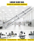 Angled front view of two silver aluminum SBR20 linear rails (1200mm) with four SBR20UU bearing blocks for CNC XY axes.
