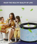 Family enjoying fresh air with DH JH01 Replacement Filter Compatible With Ontheone Air Purifier System beside them