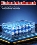 Cordless Electric Hydraulic Hole Puncher Kit With 2 Rechargeable Batteries, 6 Molds, lithium batteries illustration