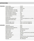 Technical specifications table for Dead Serious 40Nm Ventilation Valve Actuator For Hvac Climate Control Ac 230V.