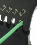 Close-up of Handy Crimp Tool Kit With 3 Interchangeable Dies Versatile Universal Crimping Set In Orange Ultra Precise Terminal Crimper