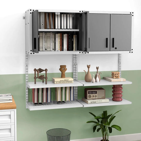 Heavy Duty Metal Wall Mounted Tool Cabinet With Lockable Doors And 3 Adjustable Shelves Hanging Storage Chest