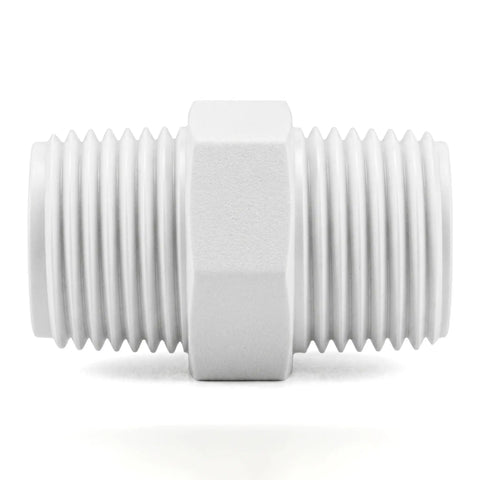 16 Pack Half Inch PVC Male Thread Nipples NPT Heavy Duty Male to Male Coupling Connectors for Home DIY Plumbing and Industrial Pipe Fittings, Premium White PVC Nipple Set, 1/2-inch white PVC nipple