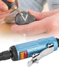 Rugged Lightweight Pneumatic Die Grinder Powering Through Heavy Duty Metal Cutting And Fast Automotive Fixups With Smooth High Speed Operation And Comfort Grip For Daily Shop Workloads being used on a stone.