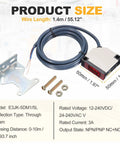 Through Beam Photoelectric Sensor Set 2 Pack 0 to 10 Meters Detection Range 12 to 240V DC and 24 to 240V AC NPN PNP NC NO Outputs