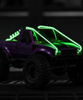 Green RC LED Strip Lights For TRX4M SCX24 1/24 1/18 Crawlers Upgrade Flexible Cuttable LED Tape glowing on RC truck
