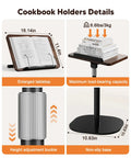 All In One Floor And Desktop Wooden Book And Music Stand That Do It All With Solid Wood Build, adjustable height details