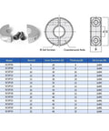 Heavy Duty Aluminum Alloy Split Shaft Collar Locking Limit Ring Spacer Tool 6MM To 20MM Range With Single Clamp Design For Precision Stopping And Strong Holds Throughout Your Work Setup Using High Quality Solid Gear To Get Things Done Smoothly. size chart and split collar diagram