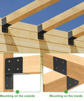 Heavy Duty 4 Pack Post Caps Tie Bracket For 4x4 And 4x6 Posts Black Joist Anchor Connector 14 Gauge Joist Hanger Brackets shown