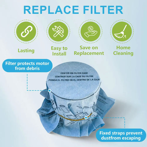 8 Pack Reusable Wet Dry Vac Disc Filters With Retaining Bands For 5 Gallon And Larger Shop Vacuums Heavy Duty Replacement