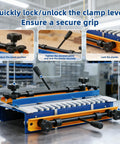 Precision 12 Inch Adjustable Dovetail Jig Clamp And Heavy Duty Woodworking Router Template For Slick Half Blind Cabinet Joints and Sturdy Furniture Builds That Align Dead On Every Time with locking mechanism and adjustable clamps.