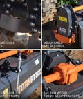 Close-up of 3 Point 48 Inch Rotary Tiller Attachment for Category 1 Tractors with replaceable tines and 540 RPM gearbox