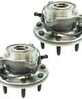 Front Left And Right Wheel Bearing And Hub Assembly Set For 4x4 SRW Chevy Silverado Sierra 2011 To 2019 2500HD 3500HD Two Piece Front Hub Bearing Kit Direct Fit Replacement