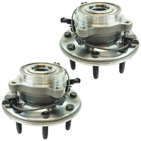 Front Left And Right Wheel Bearing And Hub Assembly Set For 4x4 SRW Chevy Silverado Sierra 2011 To 2019 2500HD 3500HD Two Piece Front Hub Bearing Kit Direct Fit Replacement