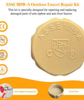 Vacuum Breaker Repair Kit For Anti Siphon Frostproof Faucets And Hose Fittings with ASSE 1019 A certification visible