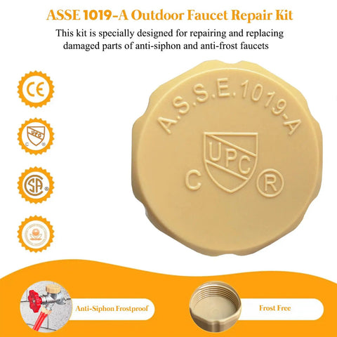 Vacuum Breaker Repair Kit For Anti Siphon Frostproof Faucets And Hose Fittings with ASSE 1019 A certification visible