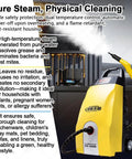 Heavy Duty Commercial Steam Cleaner With 3.5L Tank And 110 Degrees Continuous High Temp Output Ideal For Auto Detailing, Range Hoods, Restaurant Grease Removal, Hotel Cleaning And Home Appliance Maintenance Yellow with steam output.