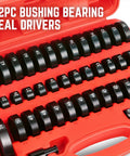 Heavy Duty 52 Piece Bushing Driver Set For Transmission Bearing Race Seals And Axle Installations in red case